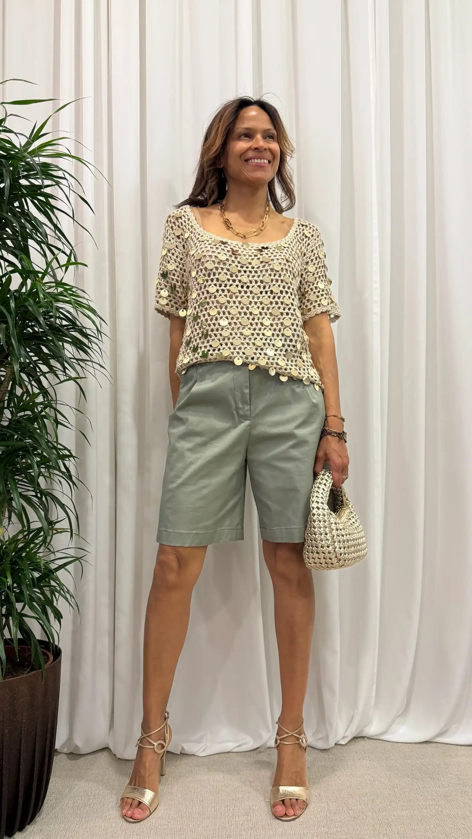 TOP CROCHET CON PAILLETTES