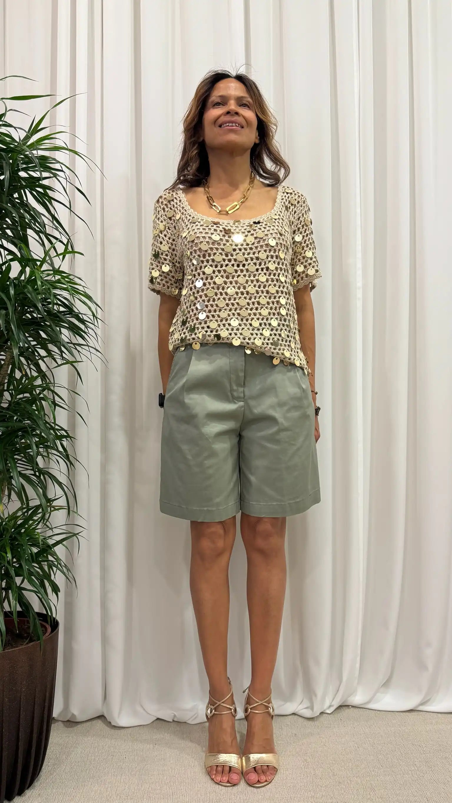 TOP CROCHET CON PAILLETTES