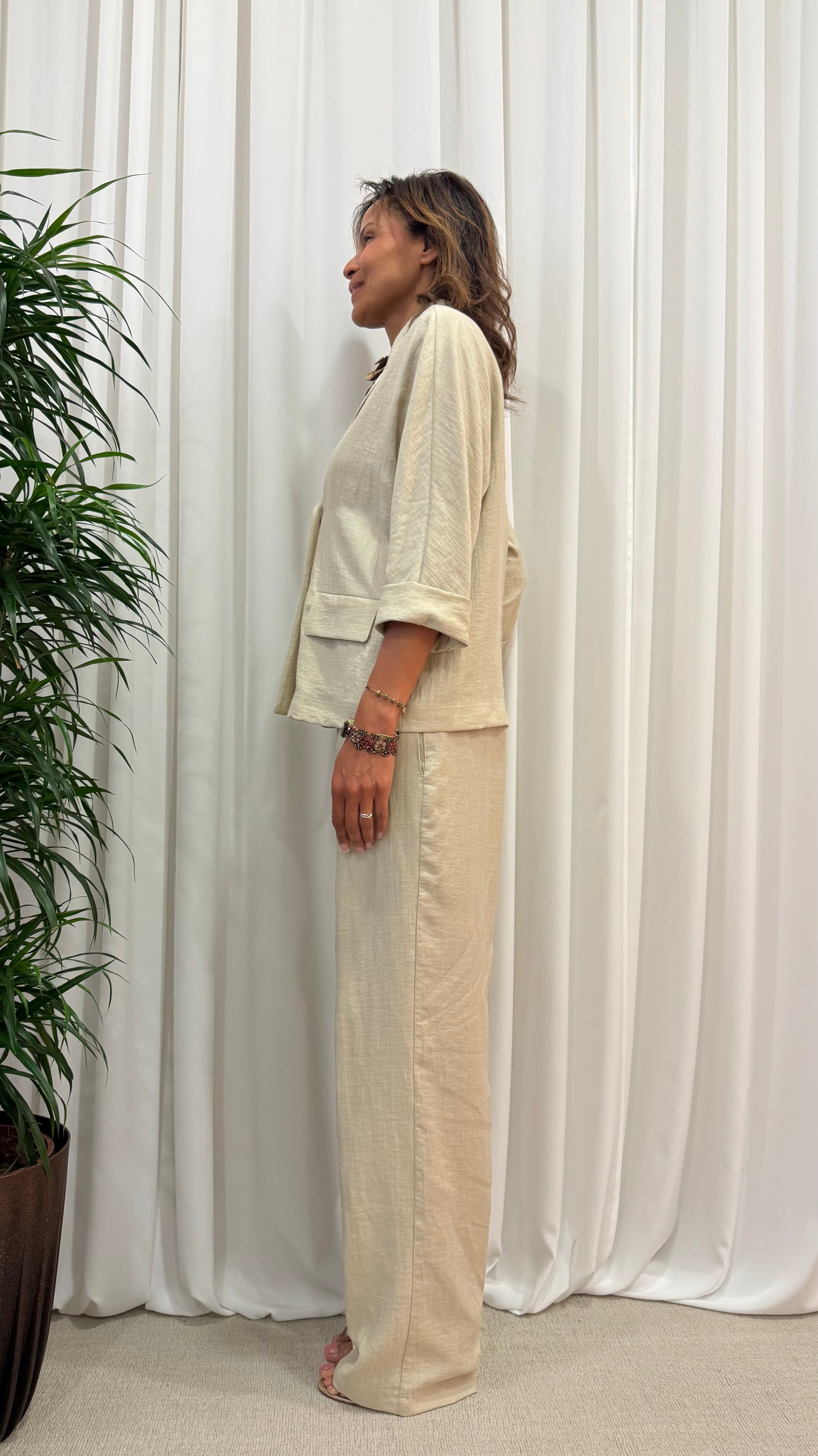 BLAZER DOPPIOPETTO IN LINO E VISCOSA