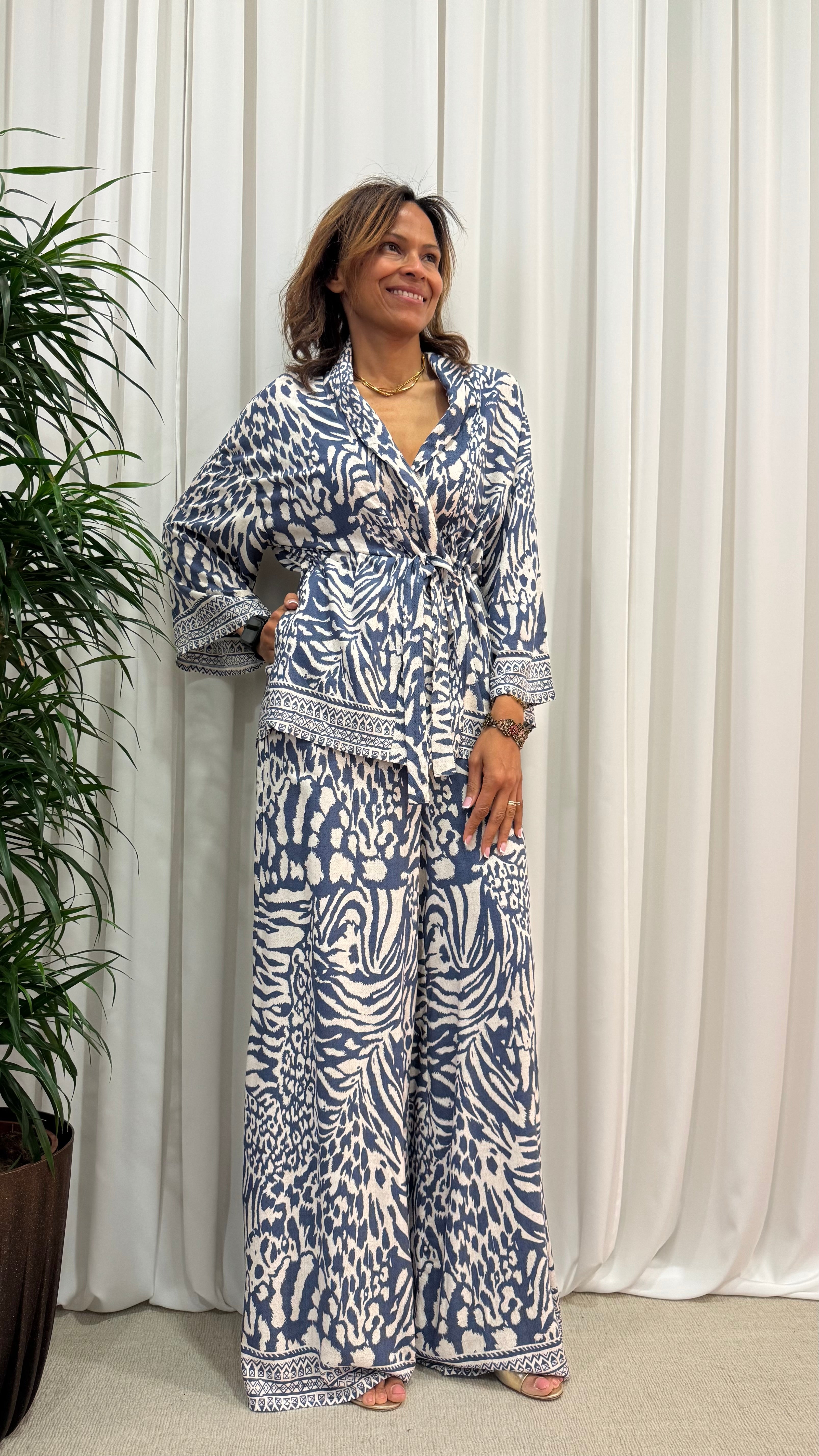 ETHNIC PRINT KIMONO JACKET 