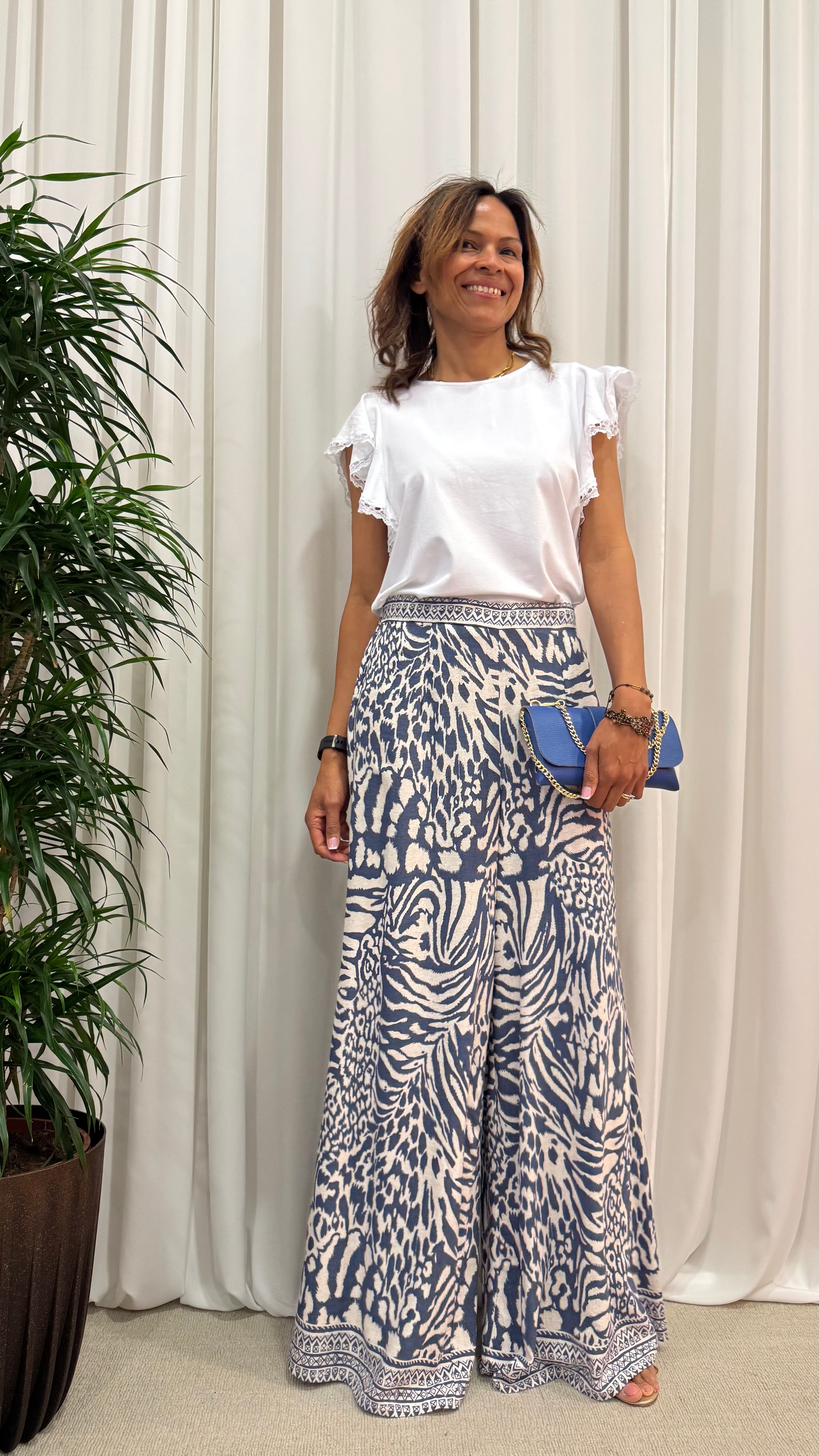 WIDE TROUSERS WITH ETHNIC PRINT 